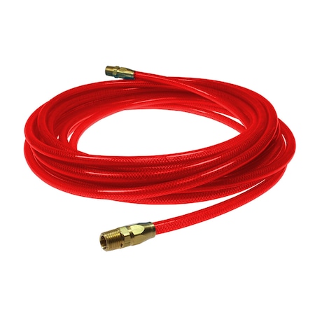 Coilhose Pneumatics Flexeel Hose 5/16" ID x 50 ' 1/4" MPT Reusable Transparent Red PFE50504TRZ